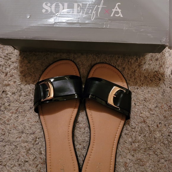 Ashley Stewart
-SOLE LIFT BUCKLE SLIDE SANDAL - Picture 3 of 5